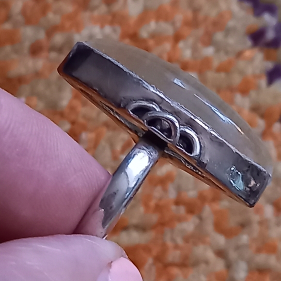 Sterling silver statement ring Rutilated Quartz - Picture 2 of 5